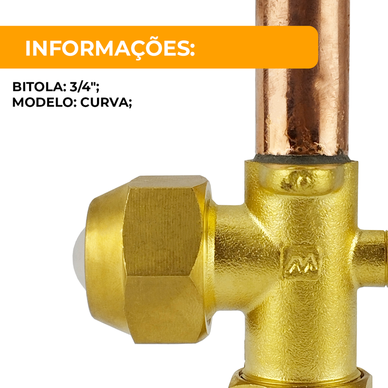 Válvula de Serviço Split Curva 3/4'' Elgin 3 Vias