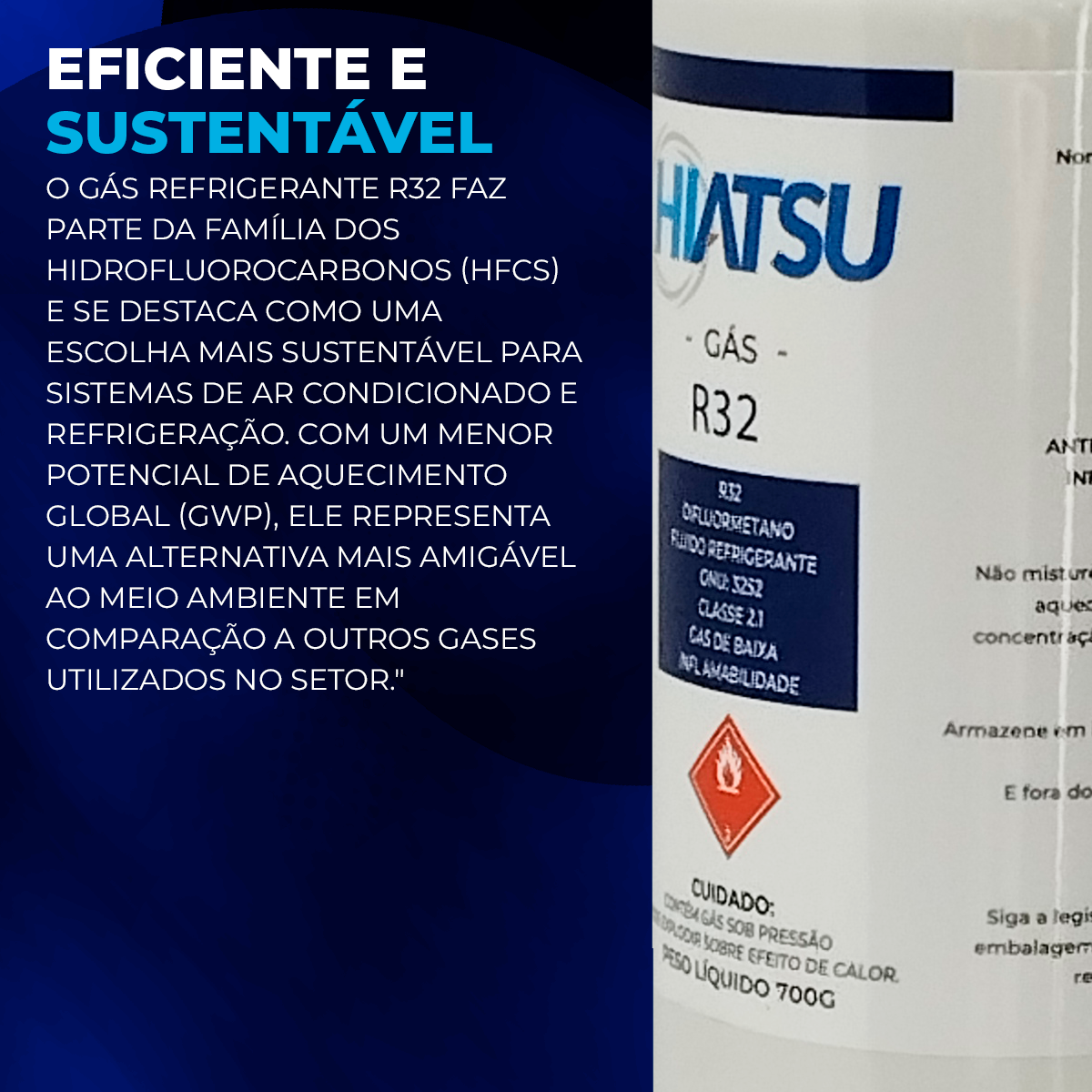 Lata De R32 gás refrigerante r32 latinha 700g - hiatsu - Único
