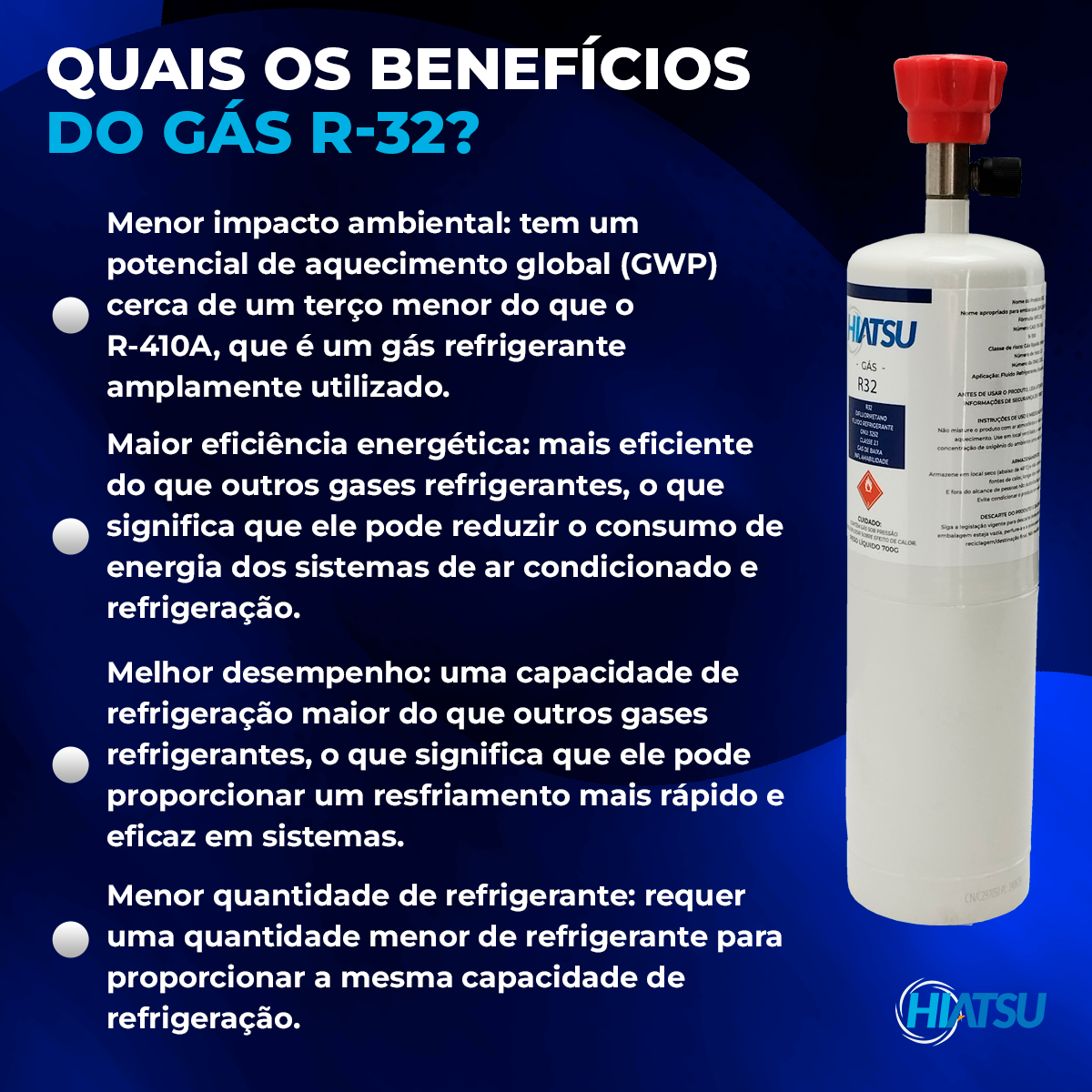 Lata De R32 gás refrigerante r32 latinha 700g - hiatsu - Único