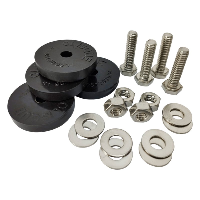 kit fixacao inox universal para suporte condensadora parafuso sextavado porca arruela amortecedor borracha instalacao manutencao 51640xkit 1