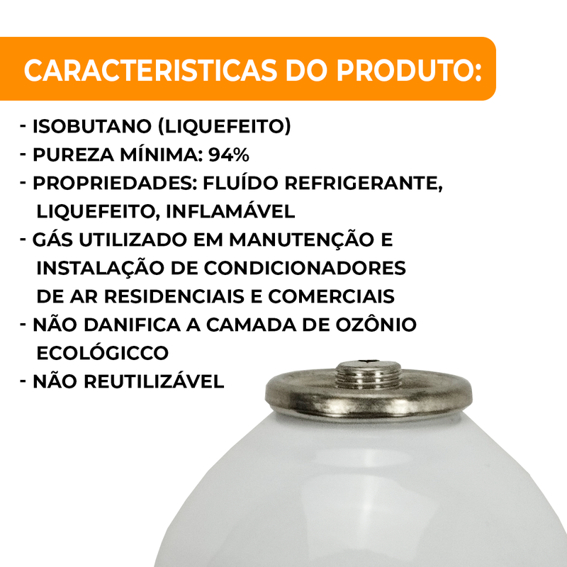 Gás R600A Lata Cilindro 420G Gás R600A Lata Cilindro 420G
