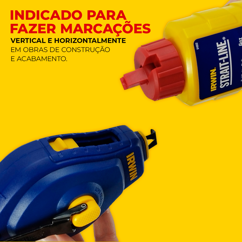 Kit Giz Carretel Linha com Marcador 30m Vermelho - Irwin