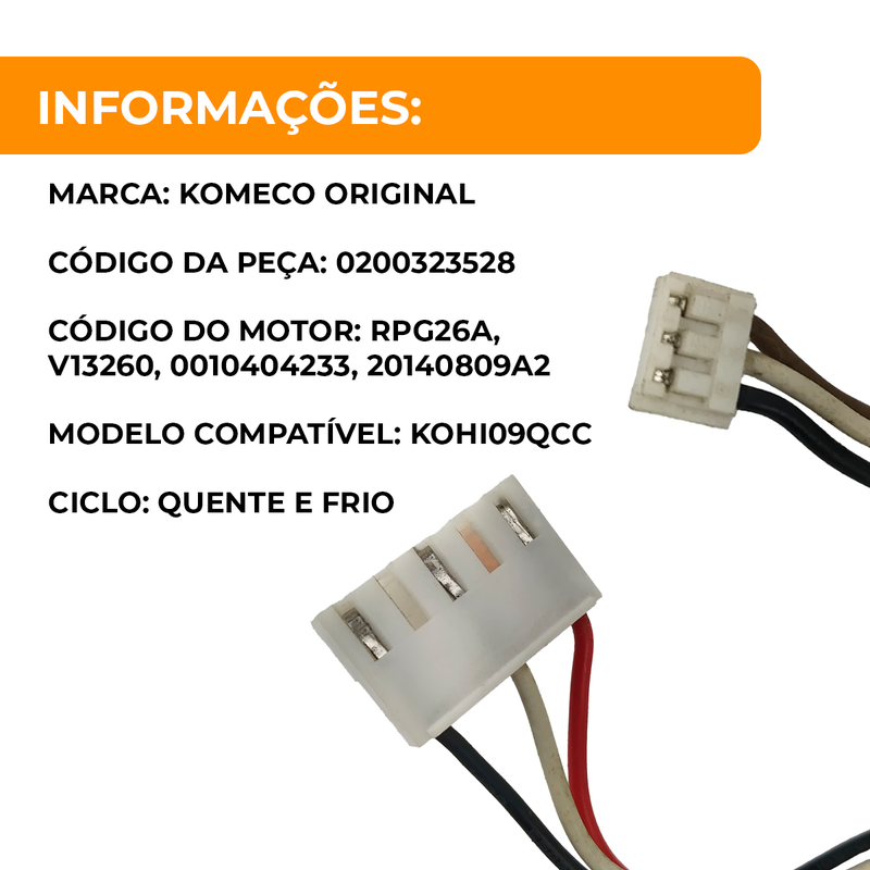 Motor Ventilador Evaporadora KSFD-20B 9.000 Btus Komeco