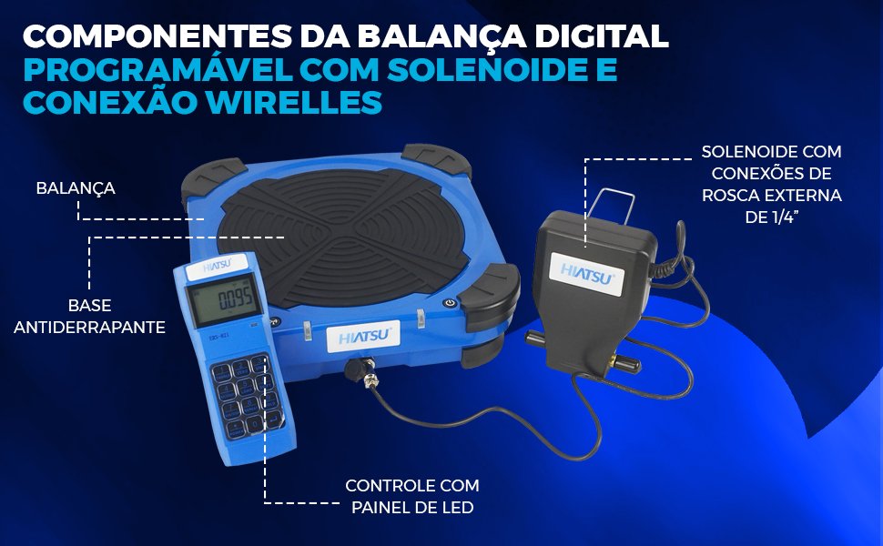 Balança Profissional Digital Programável 100 kg com Solenoide e Conexão Wireless BPH-100W hiatsu acompanha bolsa de transporte antiderrapante