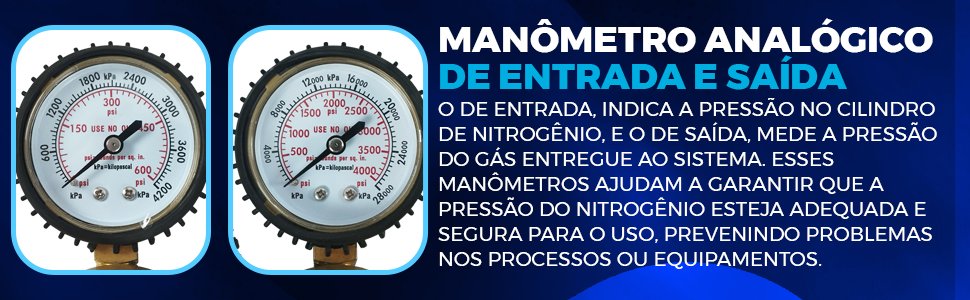 Regulador De Nitrog&ecirc;nio 0-600 PSI / 0-4000 PSI HT-4000 Hiatsu leitura exata da press&atilde;o de entrada e sa&iacute;da Teste de estanqueidade premium