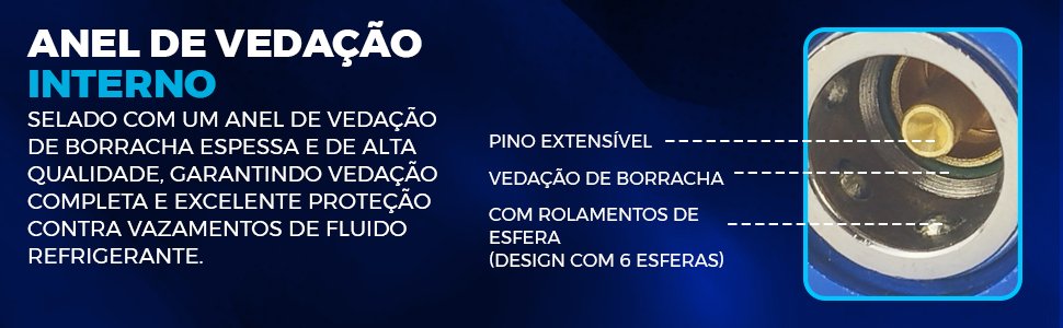 Conector Engate R&aacute;pido de Baixa Press&atilde;o (Low) Automotivo HIATSU QCH-L utilizado para facilitar a conex&atilde;o bot&atilde;o com ranhuras