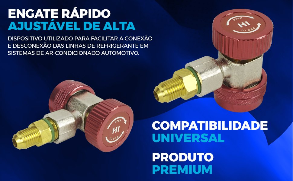 Conector Engate Rápido de Alta Pressão (High) Automotivo HIATSU QCH-H utilizado para facilitar a conexão botão com ranhuras cargas de fluidos