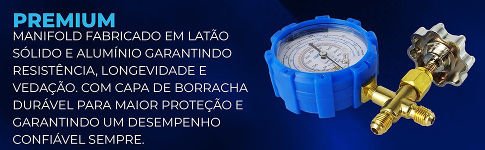 Conjunto Manifold de Baixa Press&atilde;o R134 R404 R407 CT-466H Hiatsu mede a press&atilde;o de gases refrigerantes em sistemas de climatiza&ccedil;&atilde;o e refrigera&ccedil;&atilde;o