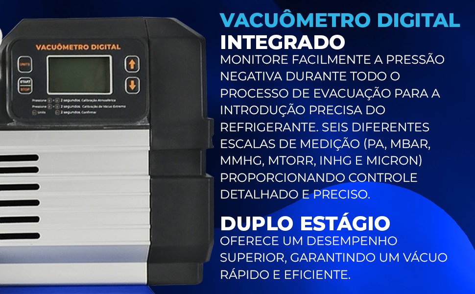 Bomba De V&aacute;cuo Inteligente 10,5 Cfm Duplo Est&aacute;gio Bivolt - Hiatsu  IVPH-10 bivolt como usar bomba de v&aacute;cuo vacuum pump como fazer v&aacute;cuo