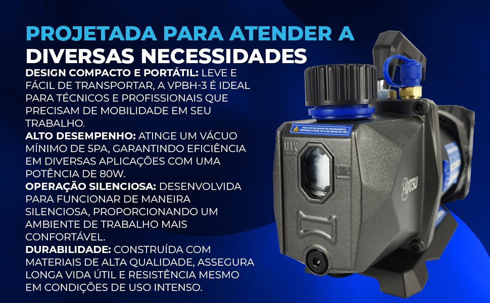 Bomba de V&aacute;cuo 3cfm a bateria Hiatsu Residencial E Automotivo VPBH-3 vacuum pump como ferramentas para ar condicionado bivolt vauum pump 5pa