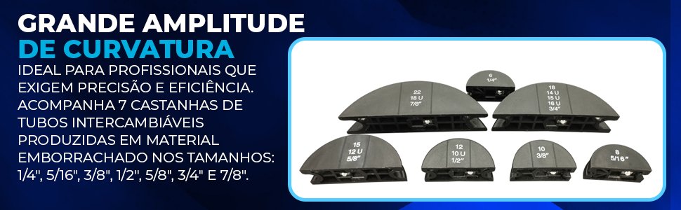 Kit Curvador De Tubos um quarto a sete oitavos com Cortador e Escareador HIATSU CT-999 7 castanhas emborrachadas para cobre e alum&iacute;nio
