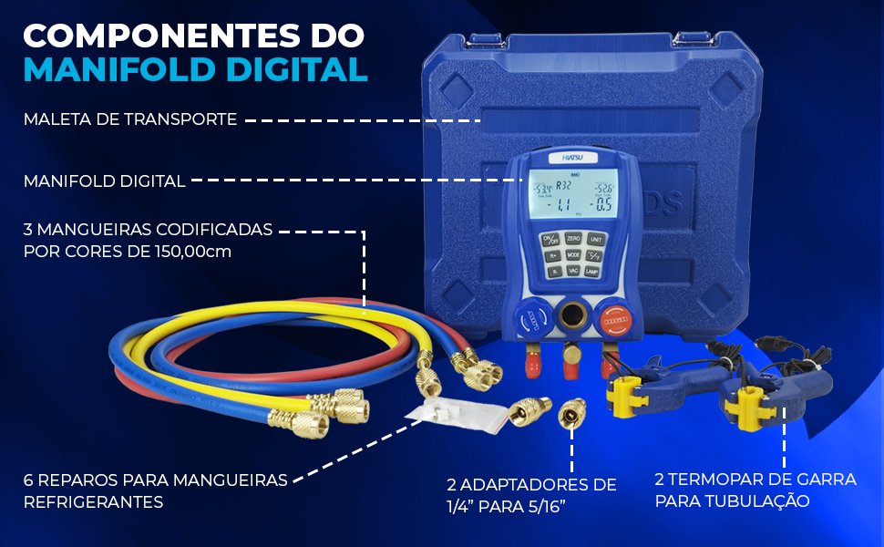 Manifold Digital Profissional 2 Vias HIATSU WK-6889-L