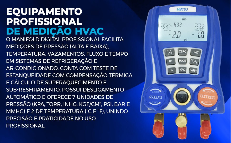 Manifold Digital Profissional 2 Vias HIATSU WK-6889-L