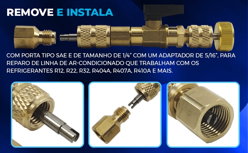 Extrator de N&uacute;cleos V&aacute;lvula Schrader Hiatsu HSV-3 para Ar-Condicionado e Refrigera&ccedil;&atilde;o