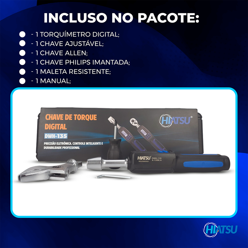 Chave de torque digital precisa Hiatsu DWH-135