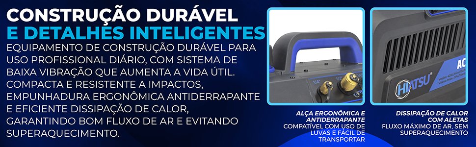 premium Bomba de V&aacute;cuo com resfriamento a ar 15CFM Est&aacute;gio Duplo Hiatsu ACVPH-215
