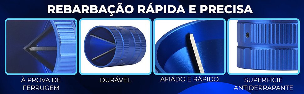 rebarba&ccedil;&atilde;o r&aacute;pida Escareador Tipo Copo revers&iacute;vel para Tubos de Cobre PVC, PPR, lat&atilde;o, alum&iacute;nio e outros metais IORH-209 da Hiatsu