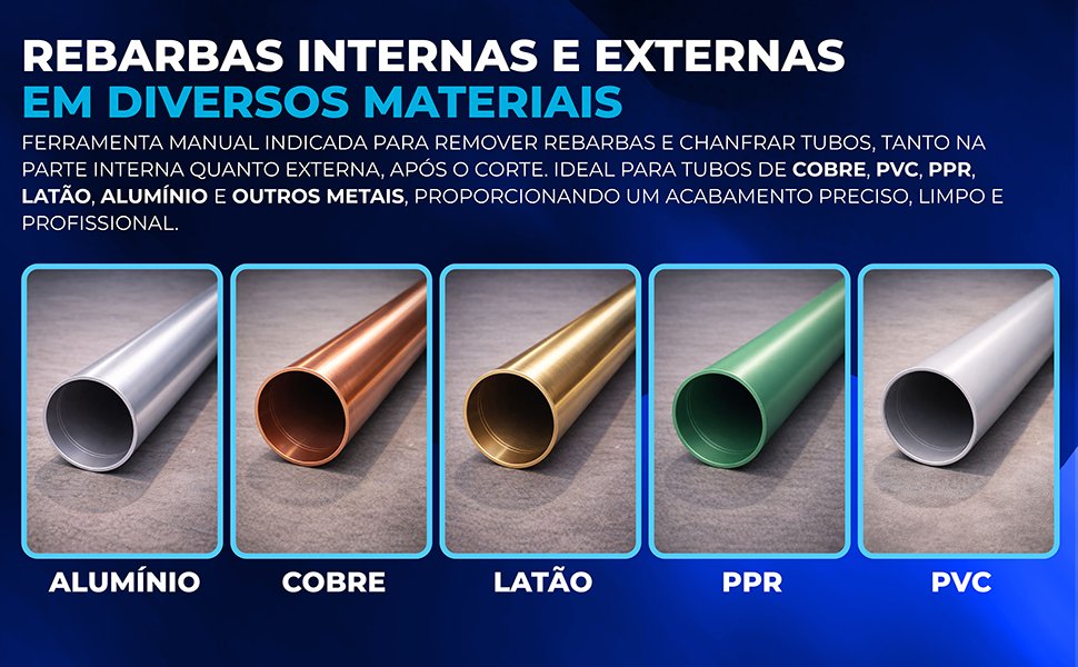 materiais Escareador Tipo Copo revers&iacute;vel para Tubos de Cobre PVC, PPR, lat&atilde;o, alum&iacute;nio e outros metais IORH-209 da Hiatsu