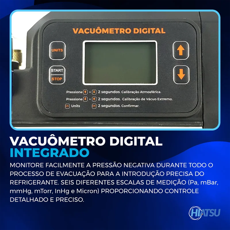 Bomba De Vácuo Inteligente 10,5 Cfm Duplo Estágio Bivolt - Hiatsu